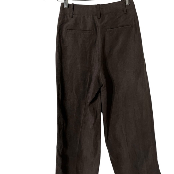 ARITZIA Wilfred The Effortless Linen Pleated Wide Leg Pants Trousers - Picture 9 of 9